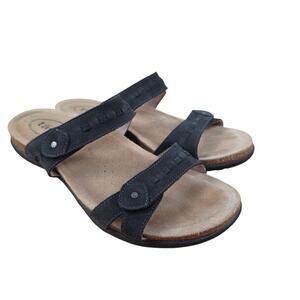 Taos Footwear Bandalero Women's 8 Black Sandals Slip-On Hook & Loop Open Toe